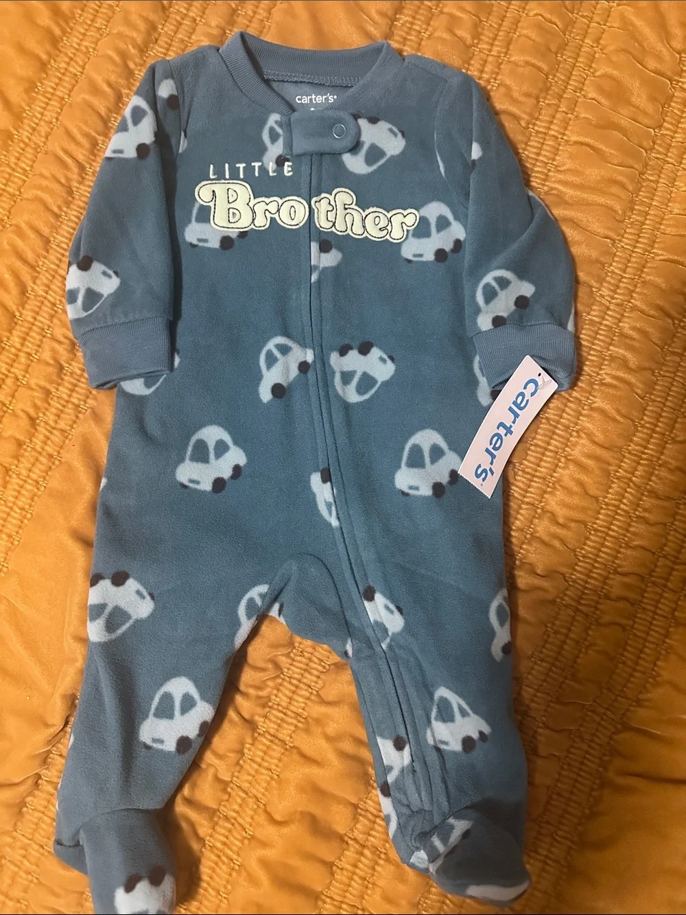 Carter's Blue Car Print Footed One-Piece - 